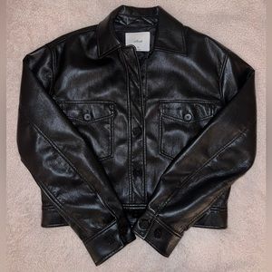 Aritzia- cropped leather jacket
